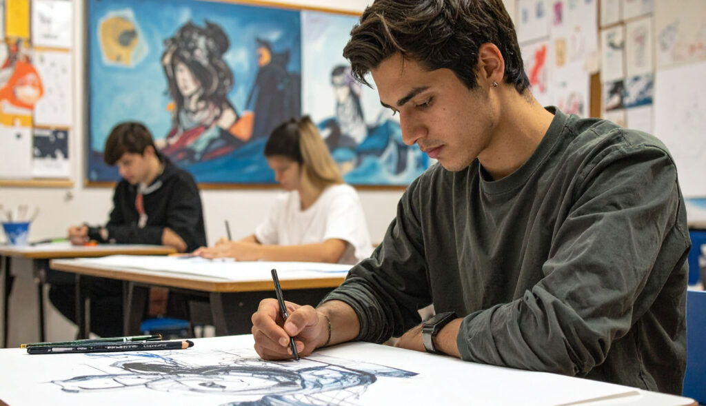 Jeune qui dessine-Création graphique